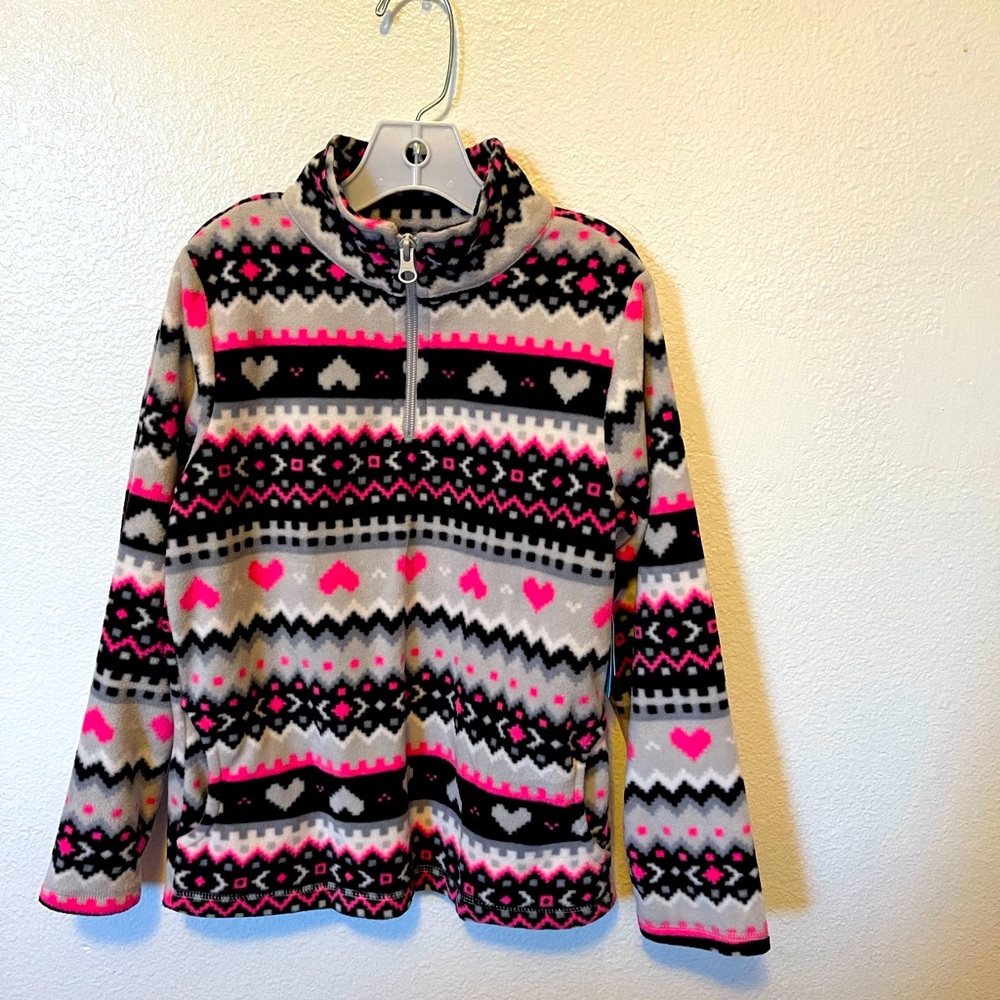Black, pink and white sweater size M7/8 kids